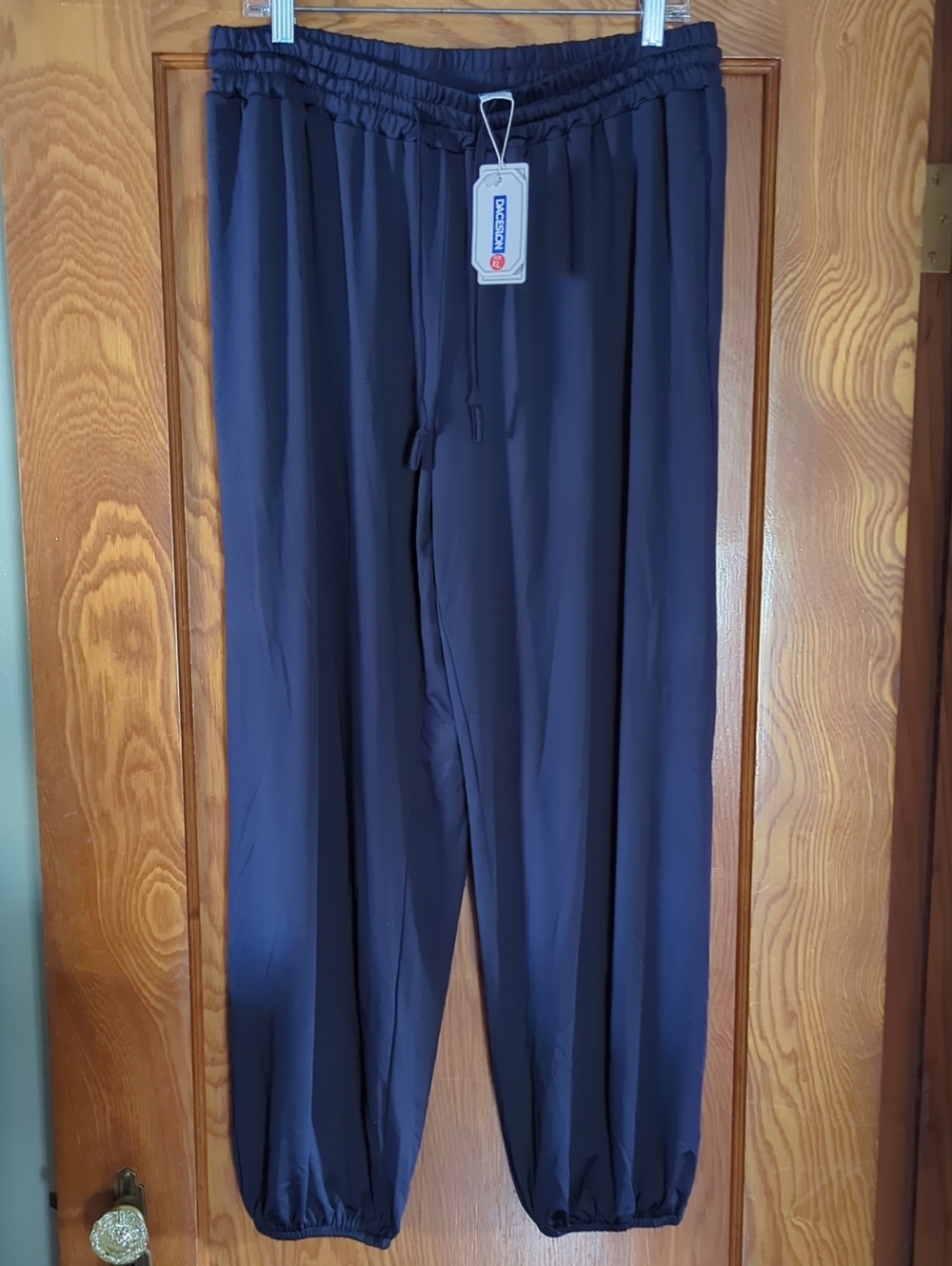 Dacelson Women's Navy Elastic-Waist Relaxed Pants